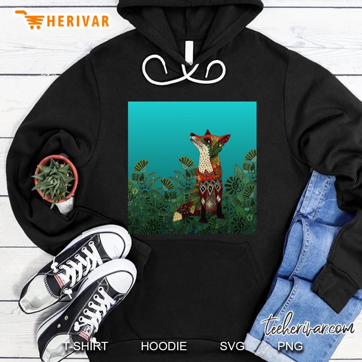 Floral Fox Chiffon Top Hoodie