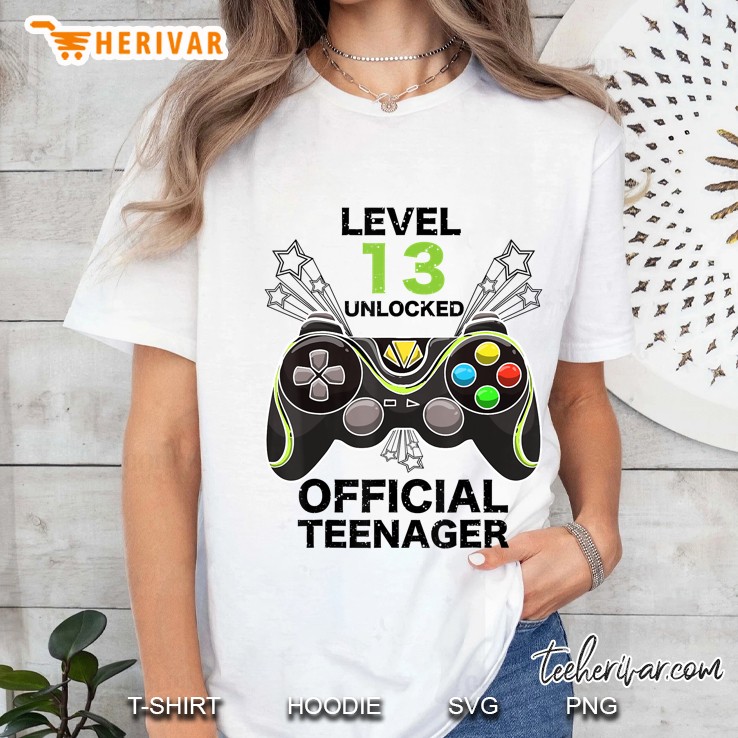 Funny Level 13 Unlocked Official Teenager Cool Birthday Gift Hoodie