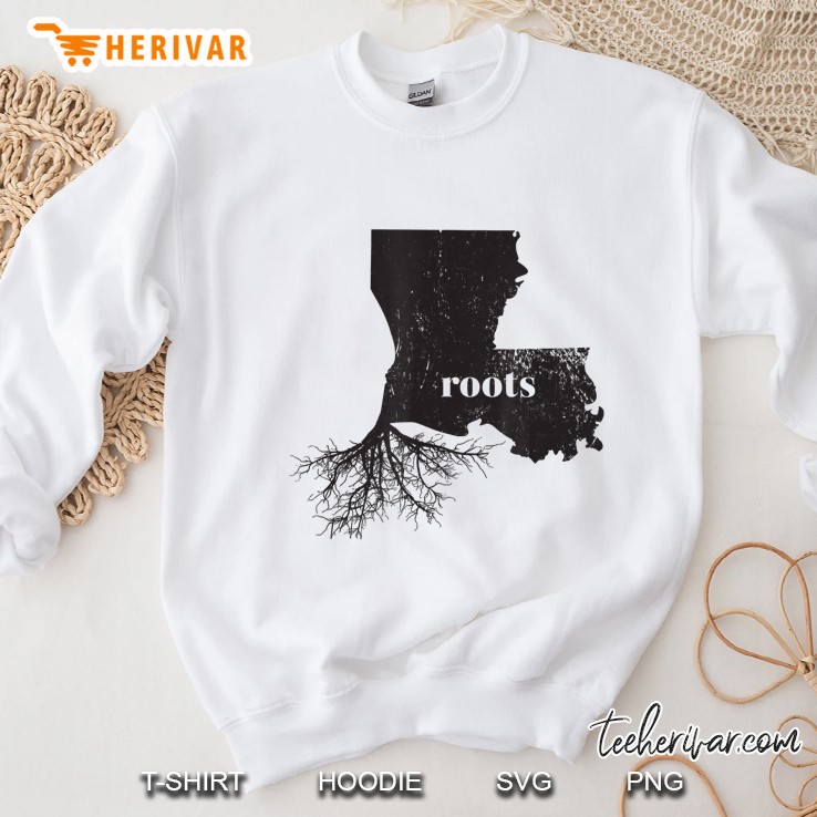 Louisiana Roots State Map Shirt Home Love Pride Gift Tshirt Sweatshirt