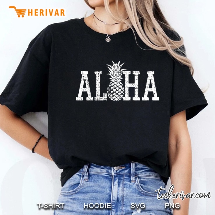 Aloha Hawaii Hawaiian Pineapple Beach Vacation Ladies Tee