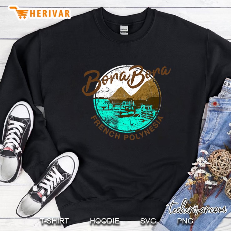 Bora Bora Vintage Bungalow French Polynesia Retro Sweatshirt