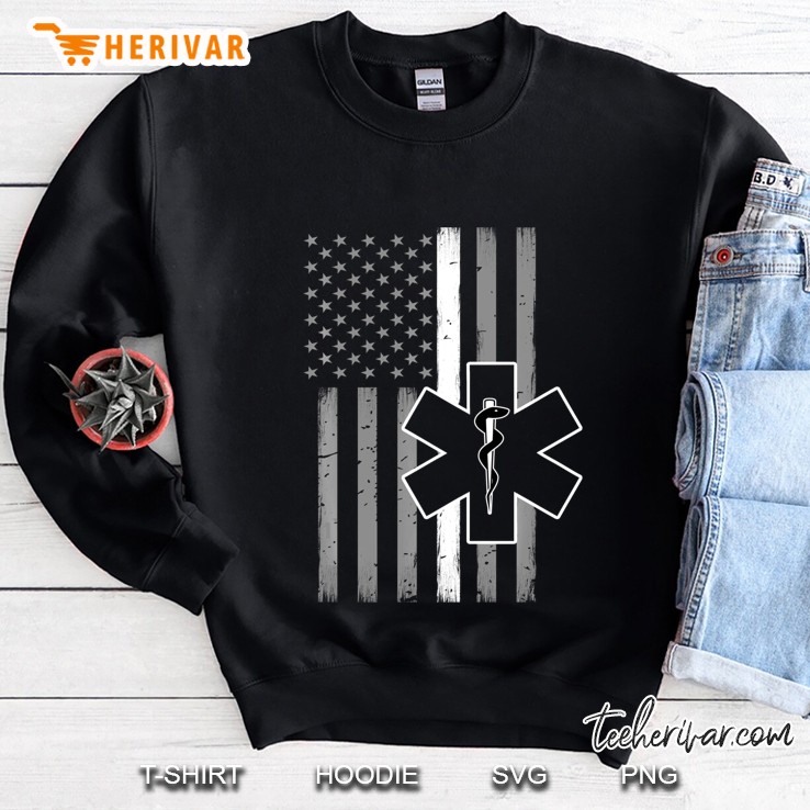 Emt Thin White Line Flag Medical Sweatshirt