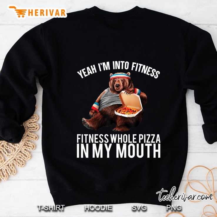 Fitness Whole Pizza In My Mouth Funny Bear Mugs