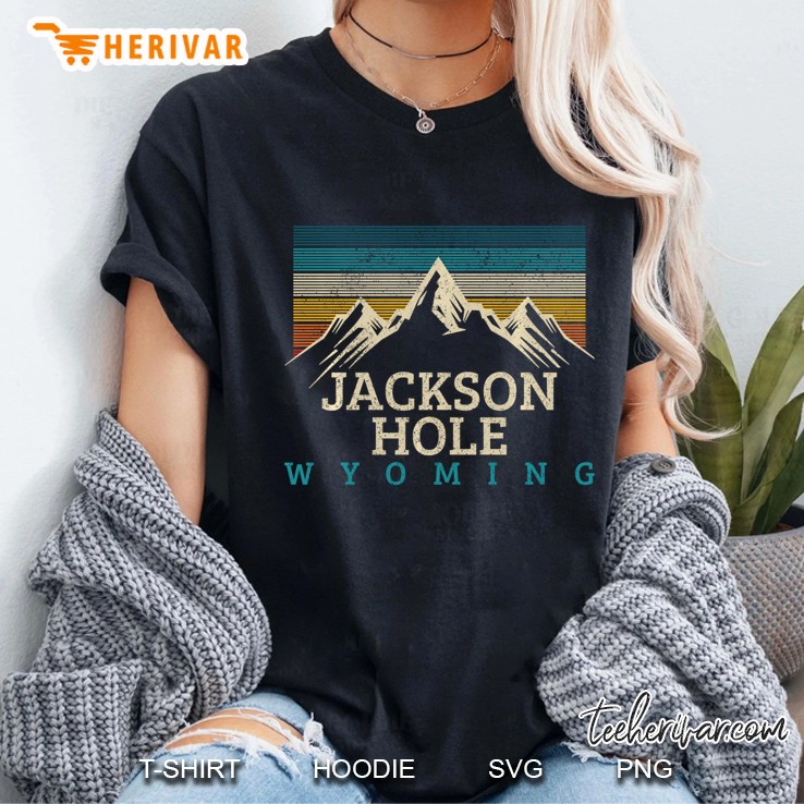 Jackson Hole Wyoming Vintage Mountains Nature Souvenir Gift Ladies Tee