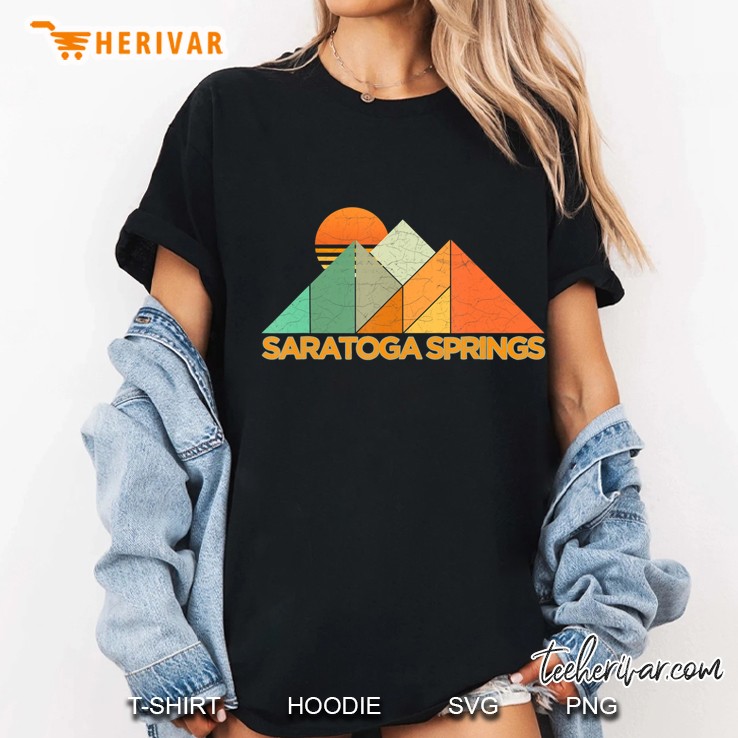 Retro Vintage Saratoga Springs -Distressed Shirt Hoodie