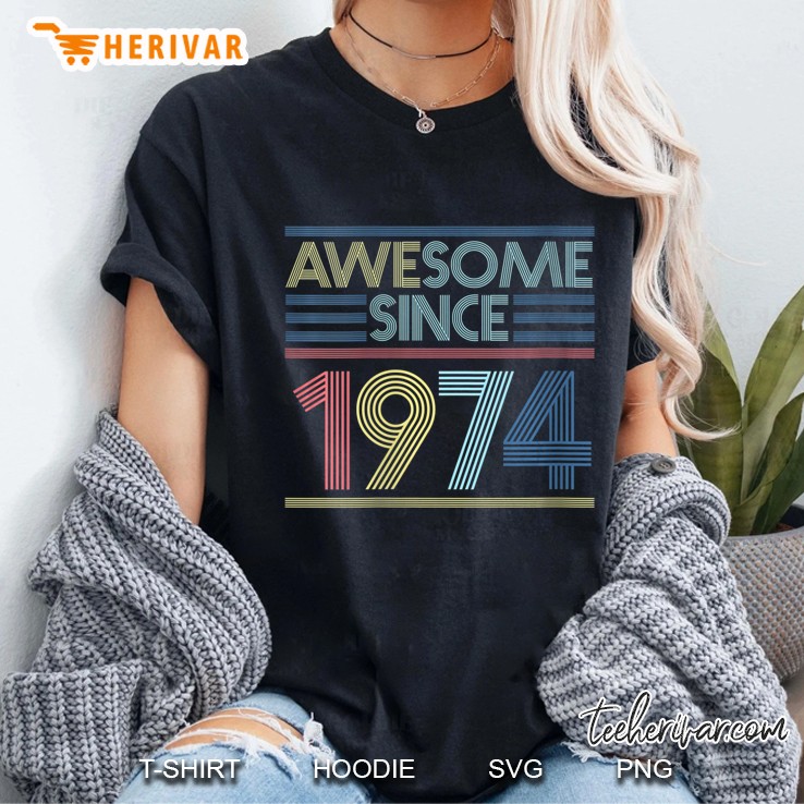 Womens Vintage 45Th Birthday Gifts - Awesome Since 1974 Ladies Tee