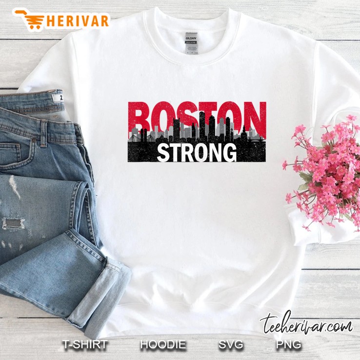 Boston Strong Logo Vintage Boston City Skyline Sweatshirt