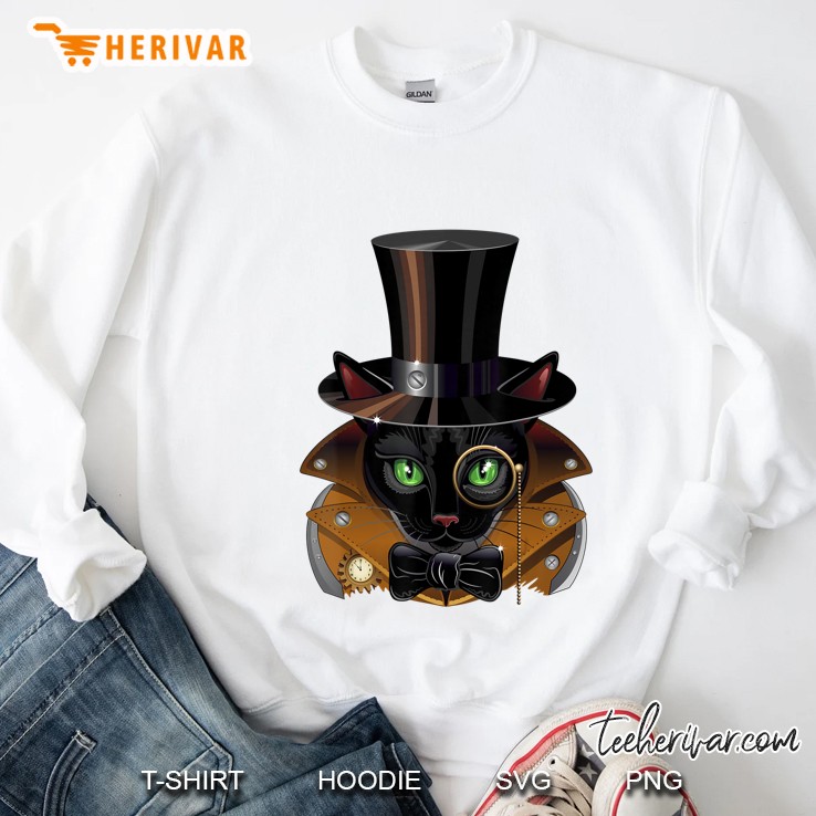 Steampunk Black Cat Sweatshirt