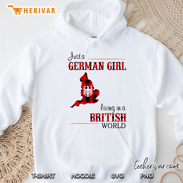 Just A German Girl Living In A British World Plaid Version Hoodie