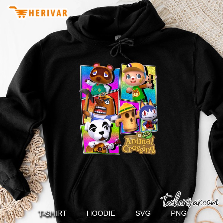Animal Crossing Colorful Panels Villagers Graphic Hoodie