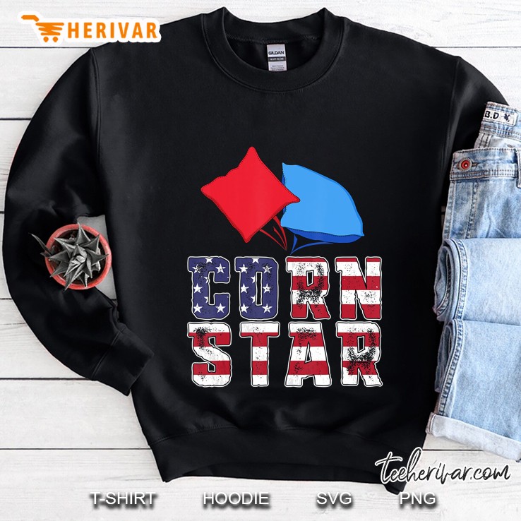 Corn Star Cornhole Tournament Usa American Flag Tailgate Sweatshirt