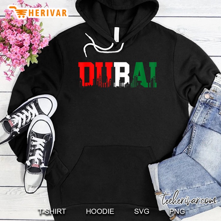 Dubai Skyline Flag United Arab Emirates Uae Souvenir Hoodie