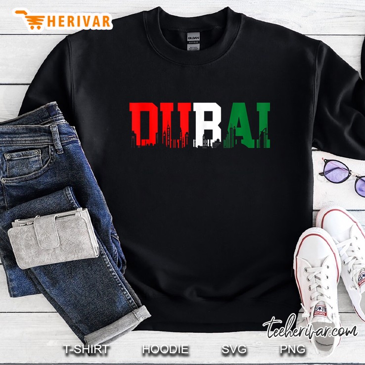 Dubai Skyline Flag United Arab Emirates Uae Souvenir Sweatshirt