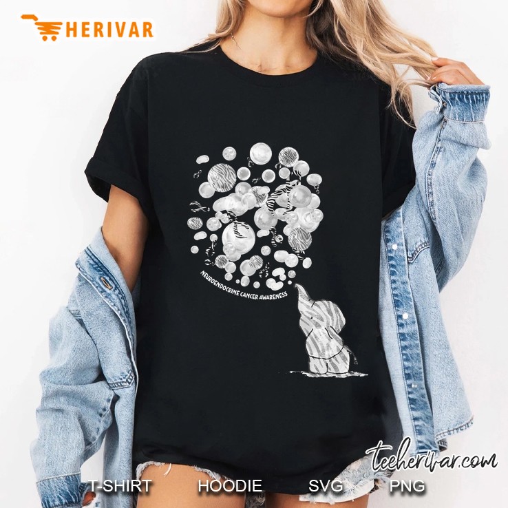 Elephant Zebra Balloons Neuroendocrine Cancer Awareness Ladies Tee