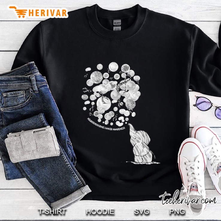 Elephant Zebra Balloons Neuroendocrine Cancer Awareness Sweatshirt