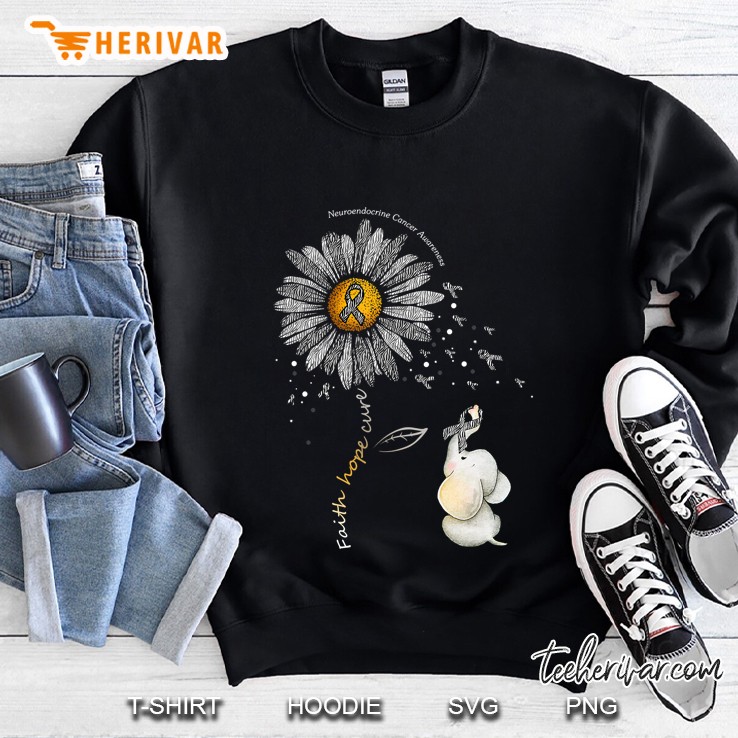 Faith Hope Cure Zebra Daisy Flower Neuroendocrine Cancer Sweatshirt