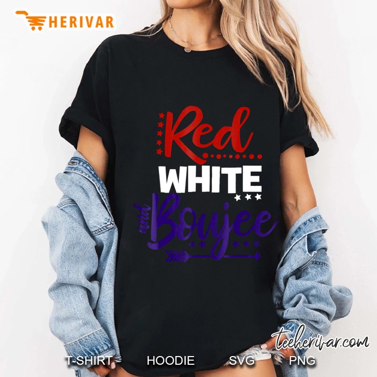 Fourth Of July Shirt, Boujee Shirt, Boujee, Red White Blue Ladies Tee