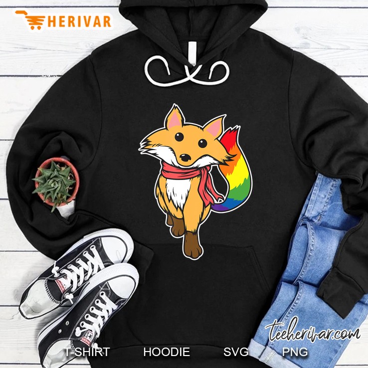 Lgbt Gay Pride Fox Shirt - Animal Lover Rainbow Fox Hoodie