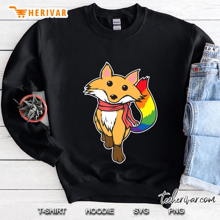 Lgbt Gay Pride Fox Shirt - Animal Lover Rainbow Fox Sweatshirt