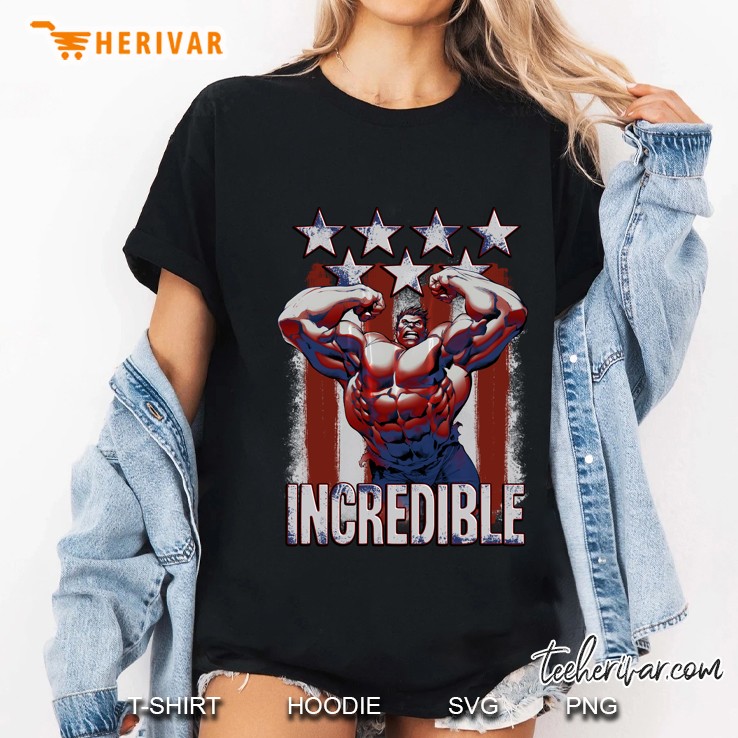 Marvel Hulk Incredible Stars And Stripes Premium Ladies Tee