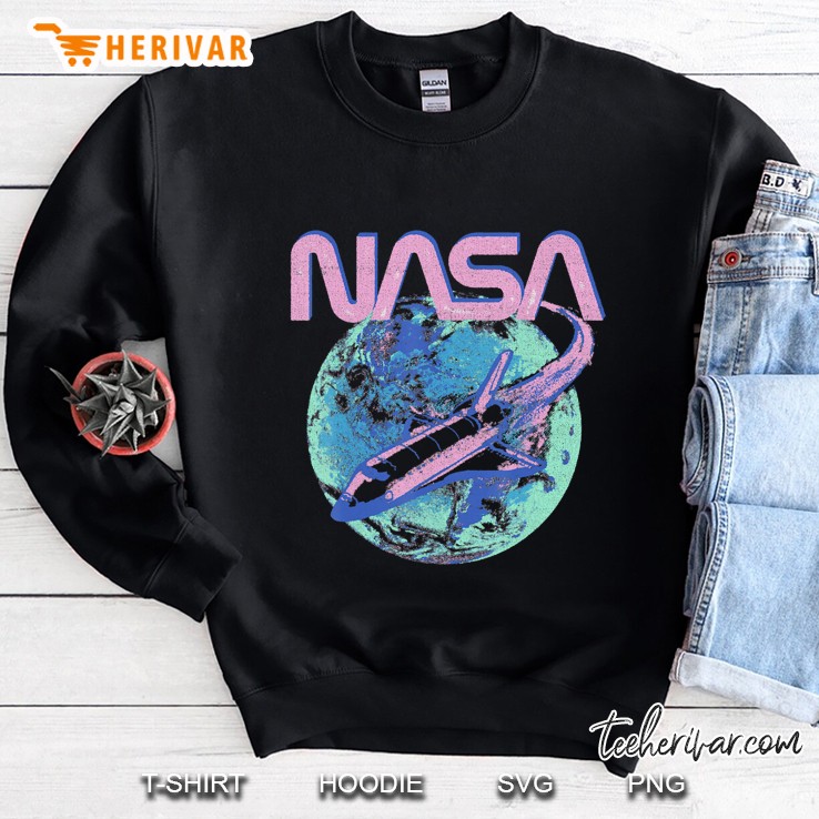 Nasa Pastel Rocket Earth Logo Sweatshirt