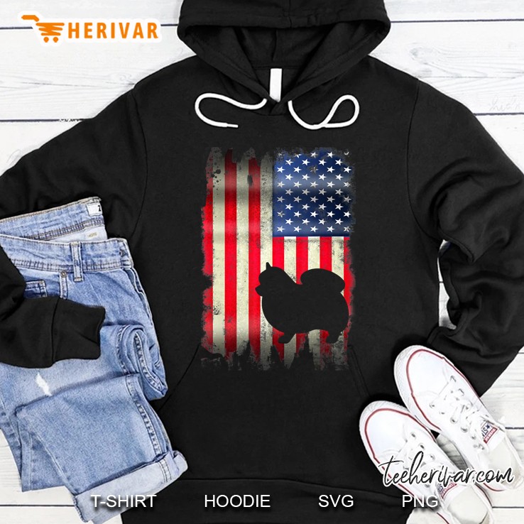 Pomeranian Dog Usa American Flag 4Th Of July Patriotic Hoodie
