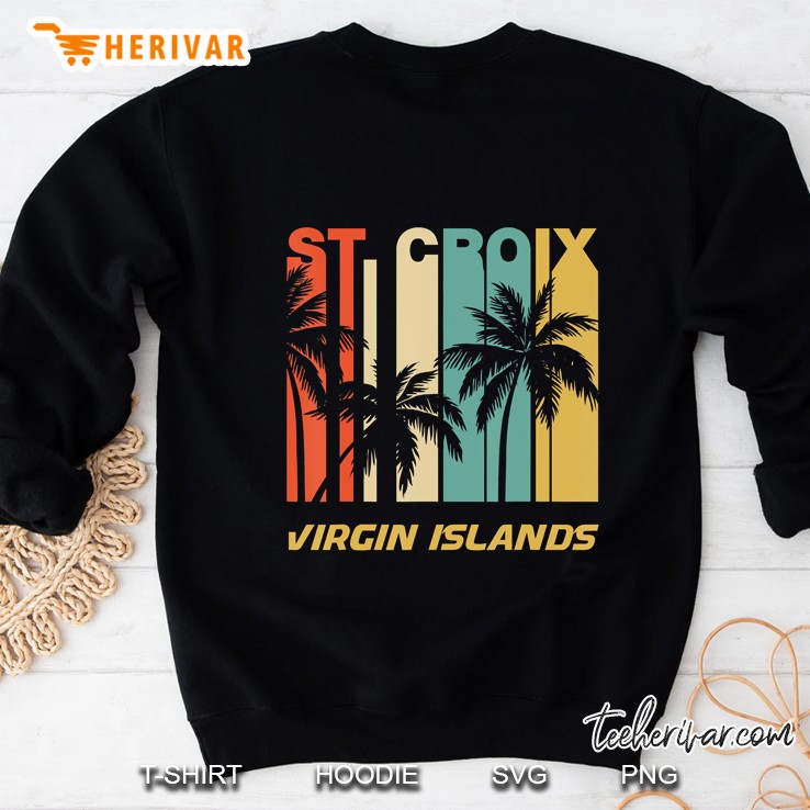Retro St. Croix Virgin Islands Palm Trees Vacation Sweatshirt