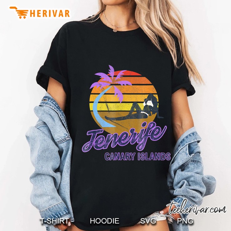 Tenerife Canary Islands Spain Retro Classic Surf Ladies Tee