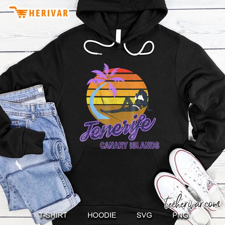 Tenerife Canary Islands Spain Retro Classic Surf Hoodie