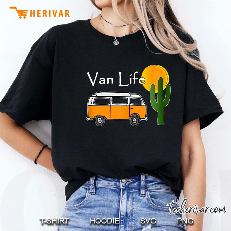 Van Life - Vintage Bus Camper Van In Desert Ladies Tee