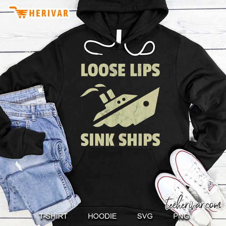 Vintage Loose Lips Sink Ships Hoodie