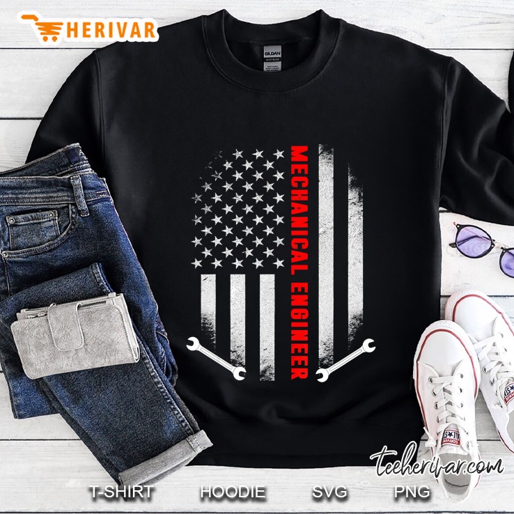 Vintage Mechanical Engineer American Flag Gift Sweatshirt