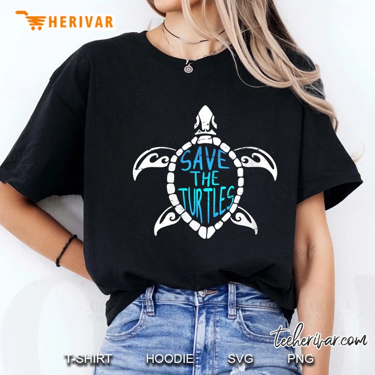 Womens Save The Turtles - Sea Ocean Animal Environmental Hoodie