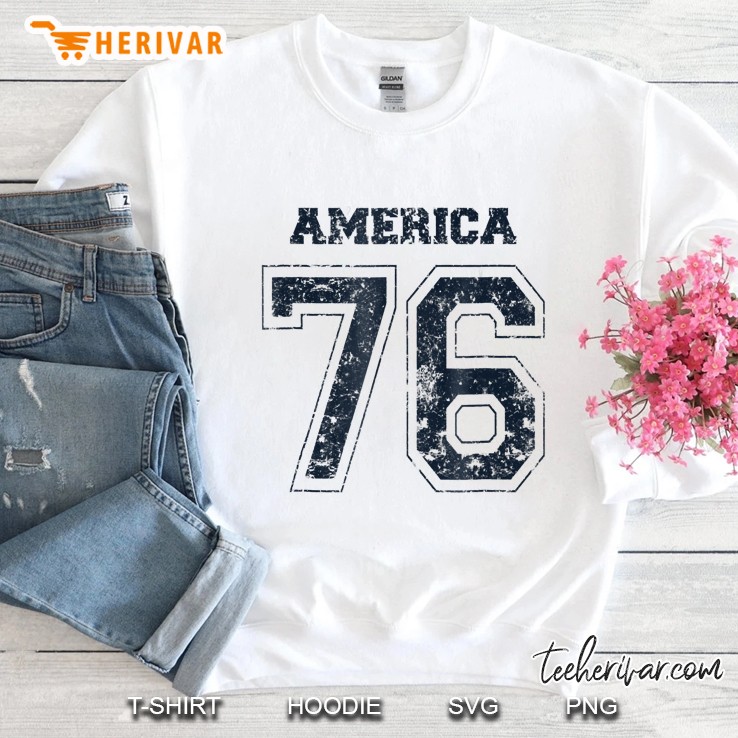 America 76 Football Jersey-Style Patriotic Sweatshirt