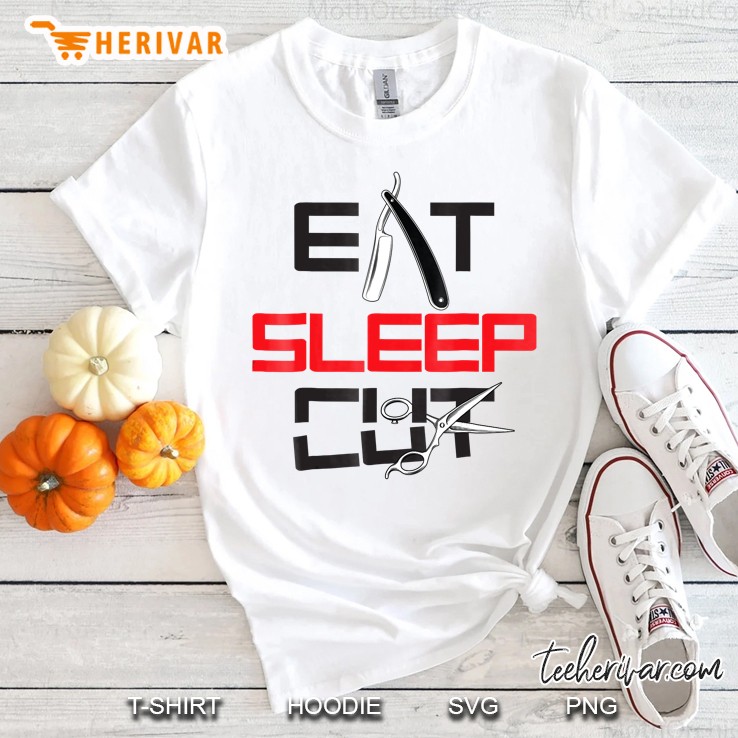 Barber Eat Sleep Cut Barbering Tshirt Graduation Shirt