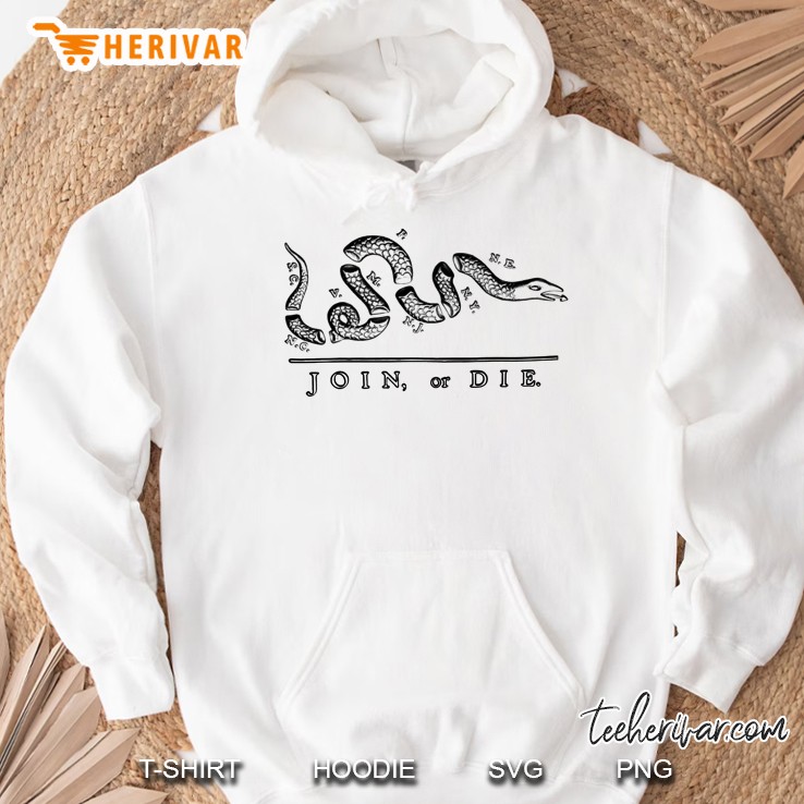 Join Or Die Embossed Fx Tee-Benjamin Franklin Hoodie