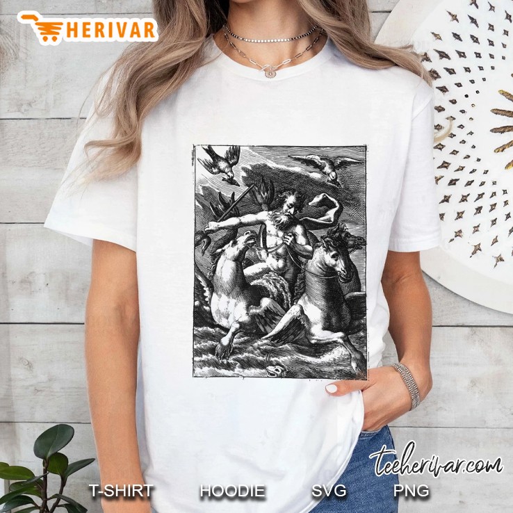Poseidon God Of The Sea Trident Greek Mythology Vintage Ladies Tee