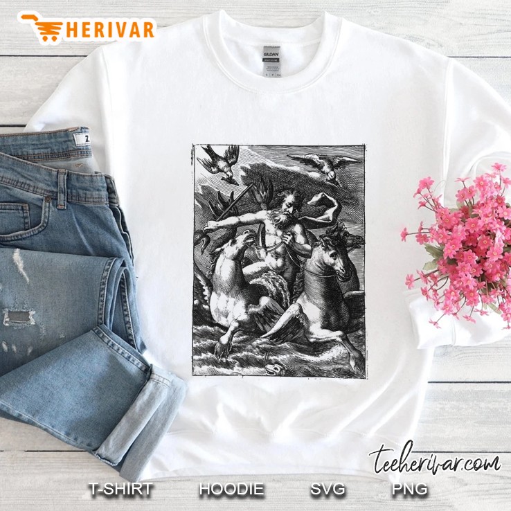 Poseidon God Of The Sea Trident Greek Mythology Vintage Sweatshirt