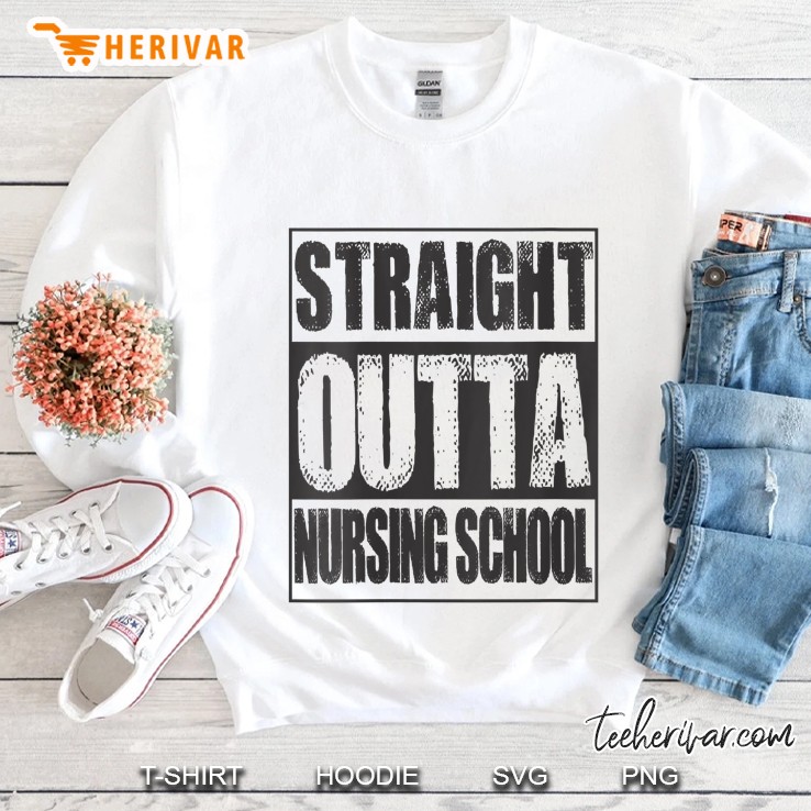 Womens Vintage Straight Outta Nursing School Sweatshirt
