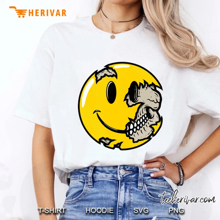 Smiley Face Skull Ladies Tee