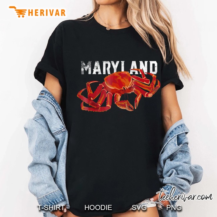 Pride State Of Maryland Love Crabs Shirt Crab Silhouette Tee Ladies Tee