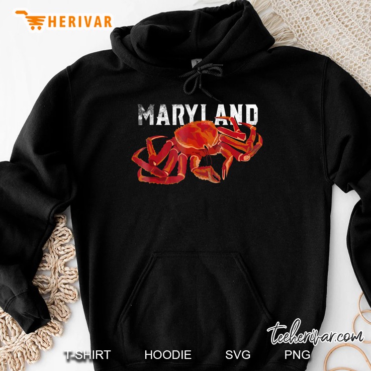 Pride State Of Maryland Love Crabs Shirt Crab Silhouette Tee Hoodie