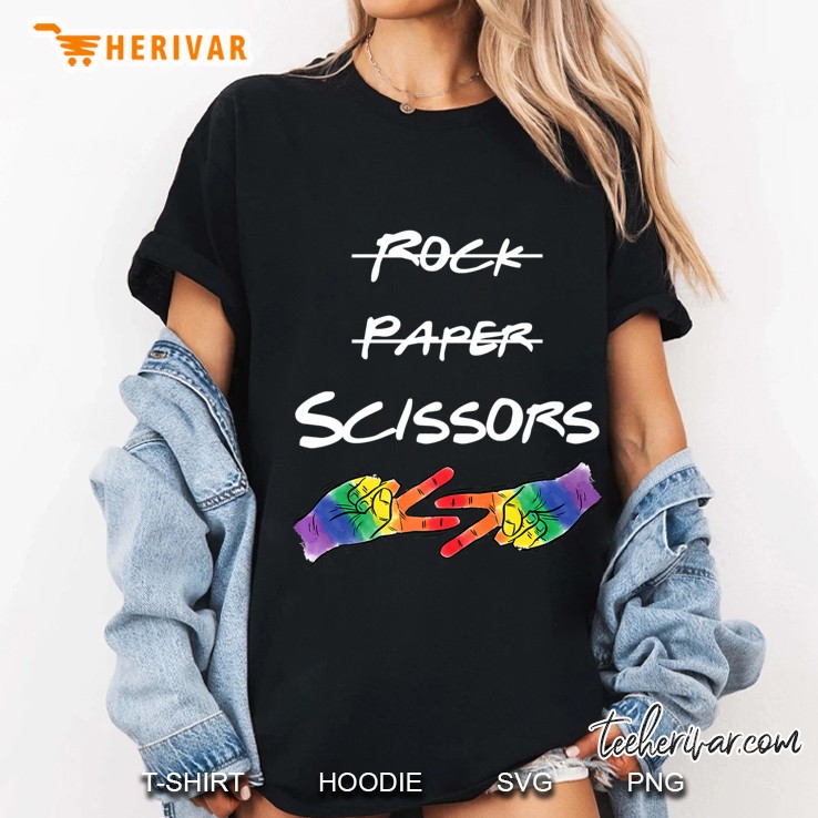 Rock Paper Scissors Lesbian Pride Gift Ladies Tee
