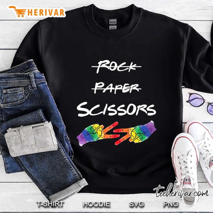Rock Paper Scissors Lesbian Pride Gift Sweatshirt