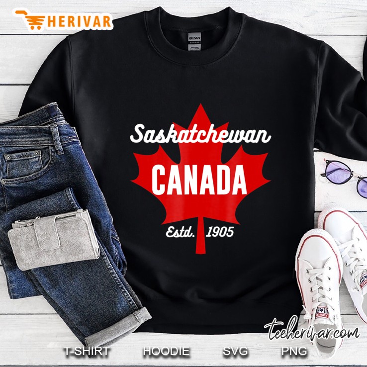 Saskatchewan Canada Eh Maple Leaf Canadian Flag Gift Sweatshirt
