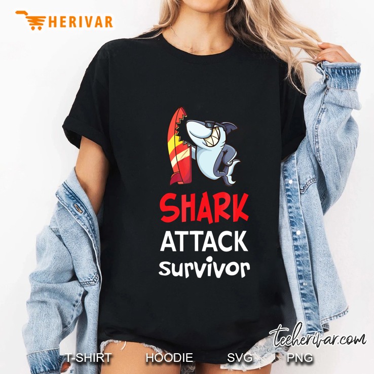 Shark Attack Survivor Bite Tshirt Ladies Tee