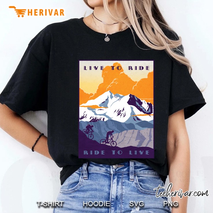 Live To Ride, Ride To Live Retro Cycling Poster Classic Ladies Tee