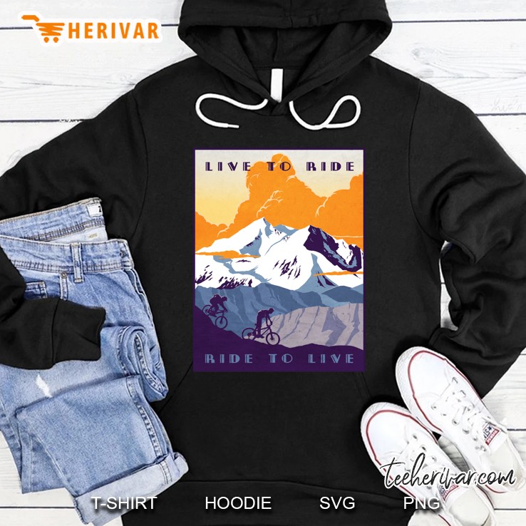 Live To Ride, Ride To Live Retro Cycling Poster Classic Hoodie