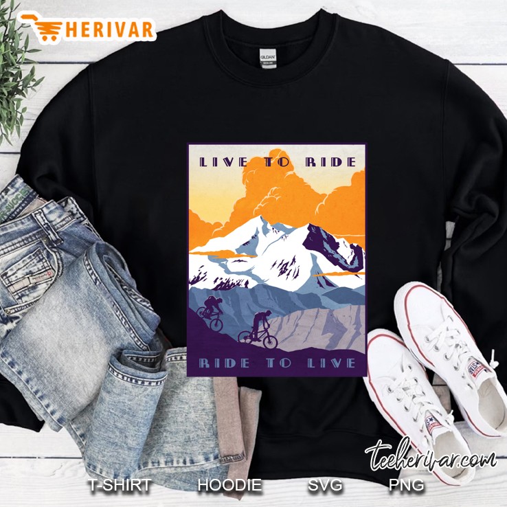 Live To Ride, Ride To Live Retro Cycling Poster Classic Sweatshirt