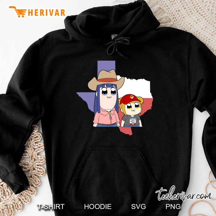 Popuko And Pipimi Visit Texas Slim Fit Hoodie